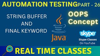 Stringbuffer, String Builder and final keyword | Software Testing Online Classes