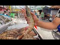 1 foot tiger prawns in thailand  thai street food 