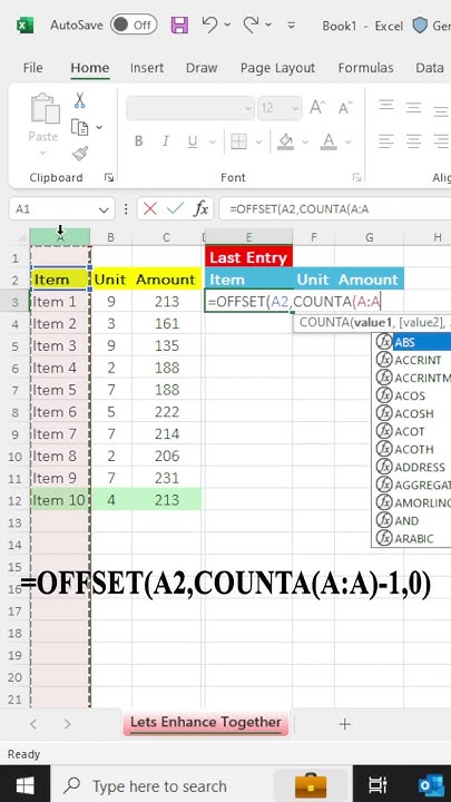 How to get last raw data in Excel | Excel Trick | Lets Enhance Together ... image.