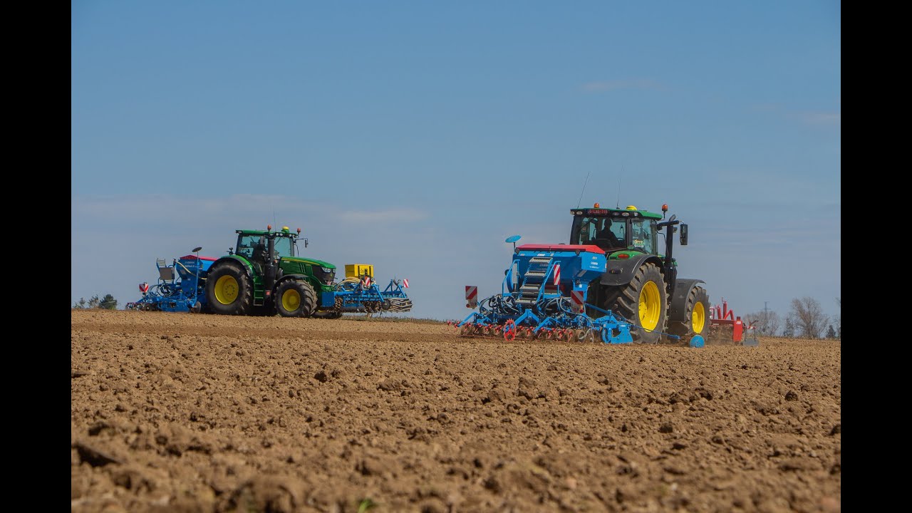 Seedling with John Deere 6R and Lemken - Etienne au semis de lin