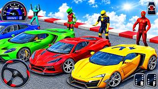 Superhero Car Stunt Racing 3D -Mega Ramps Car and Bike Driving Tracks | Android Gameplay screenshot 5
