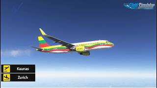 Kaunas to Zurich - MSFS 2024 - Air Baltic - Say Intentions AI