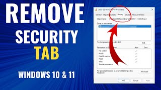 Add or Remove the Security Tab from the properties window // Windows 10 & 11