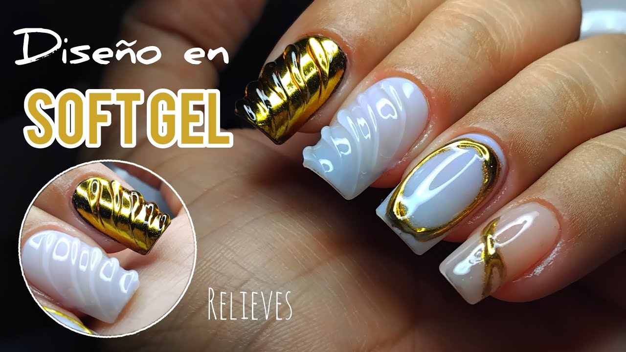 DISEÑO CON RELIEVE EN UÑAS SOFT GEL | UÑAS SOFT GEL JELLY TIPS GEL X ...