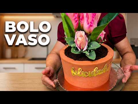 APRENDA A FAZER O BOLO VASO DE FLORES / UMA DICA MUITO BOA PARA O DIA DAS MÃES @PARISCAKEDESIGNER