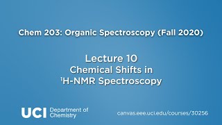 Chem 203. Lecture 10: Chemical Shifts in 1H NMR Spectroscopy
