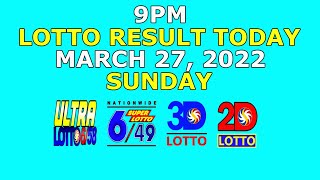 9pm Lotto Result Today March 27 2022 (Sunday)