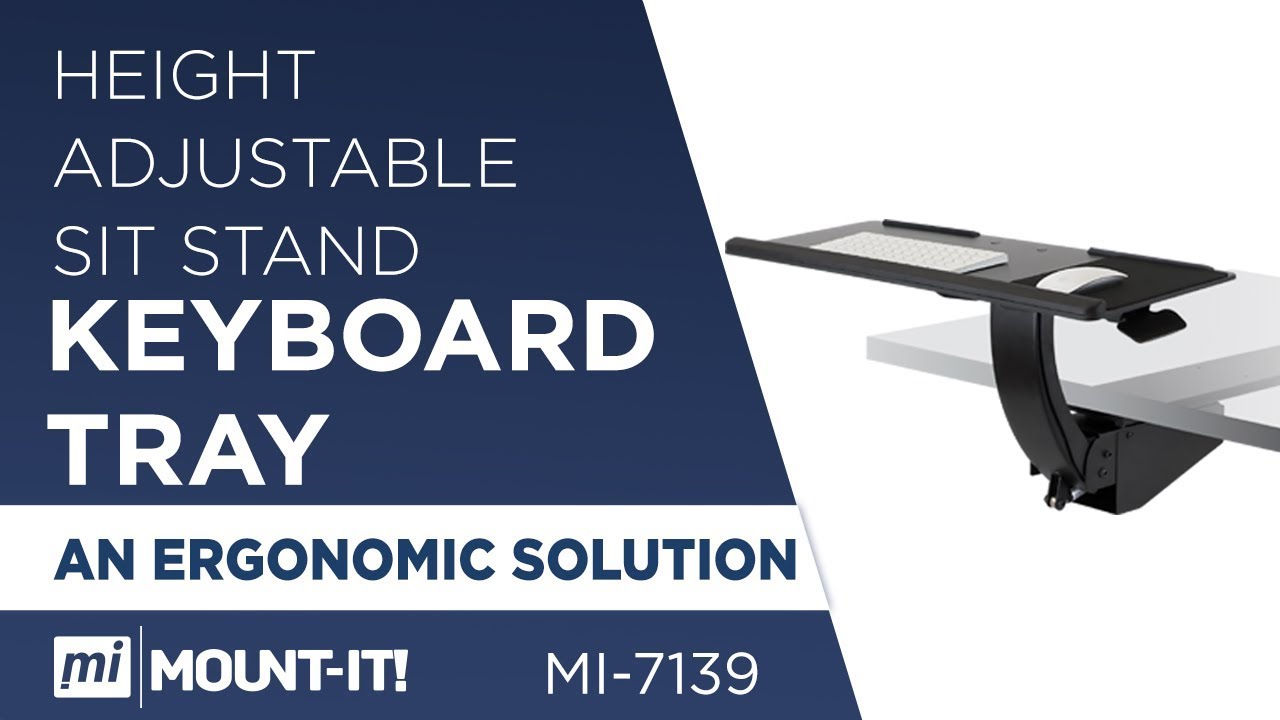 Sit Stand Keyboard Tray Height Adjustable Under Desk Keyboard And