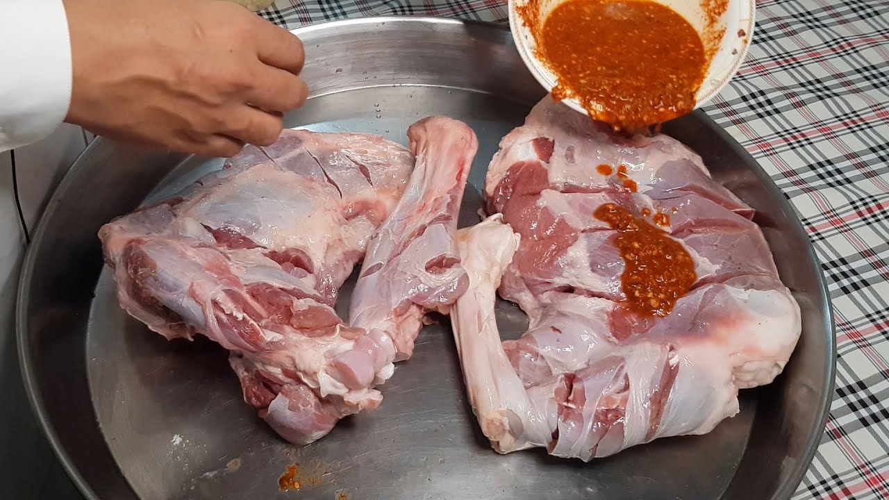 Spicy Roast in Tandoor | Amazing Lamb Roast in Tandoor subtitles