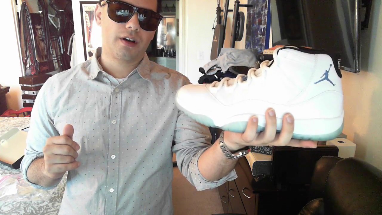 AIR JORDAN RETRO 11s COLUMBIA LEGEND BLUE REVIEW!!! ð - YouTube