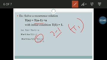 forward substitution for solving recurrence relation