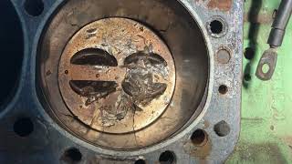 Damaged to 350 Chevy after head came off exhaust valve on Vette Kart