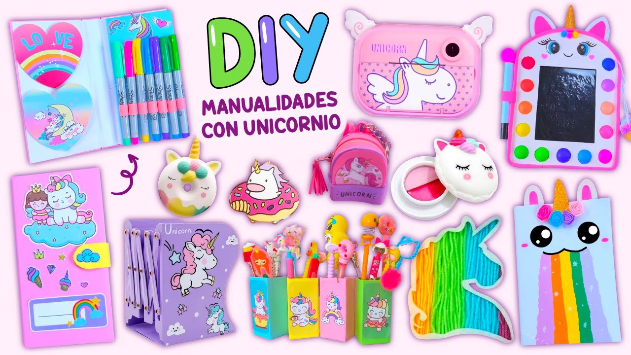 Set De Manualidades Ylvi CREA Para Crear Un Diario | Diseño De Unicornio Con Pegatinas, Washi Tape Y Lápiz | Regalo Creativo Para Niñas De 7 A 12 Años