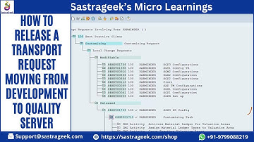 How to Release a Transport Request Moving from Development to Quality Server