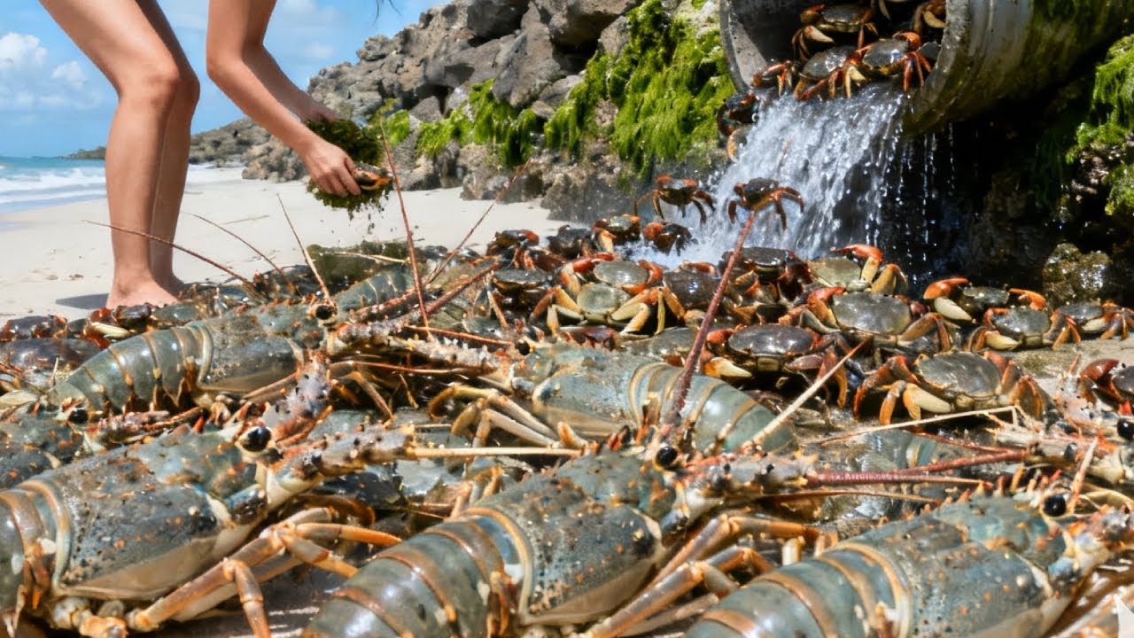礁石区青苔下藏满大货，龙虾、鲍鱼捡到爽，竟还有巨蟹值钱货【赶海小章官方频道】