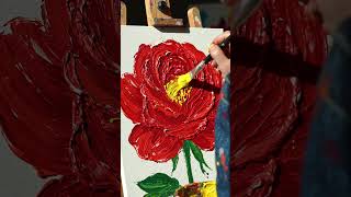 Acrylic painting canvas #shortsfeed #acrylicscenery #flowerpainting #flowers #art #asmr #shortsvideo