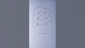 How to draw a beautiful Tree with V Letter #drawing