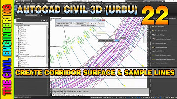 How To Create Corridor Surface and Sample Lines in Civil 3D | AutoCAD Civil 3D in Urdu | Lesson 22