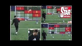 Lionel messi shows his accuracy during game on japanese tv show