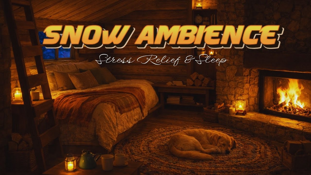 Cozy Winter Sleep ❄️ Heavy Blizzard Outside, Fireplace Crackling Inside 🔥