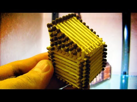 Односкатная крыша домика | Домик из спичек без клея