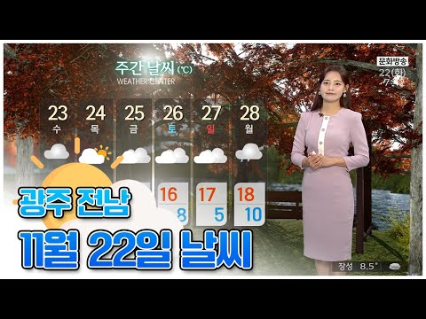 광주전남 오늘의 날씨 [광주MBC 뉴스투데이 2022.11.22]