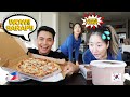 KOREAN GIRLFRIEND🇰🇷 IS ON A DIET... SO I MUKBANG HER FAVORITE FOODS IN FRONT OF HER..😂😂😂