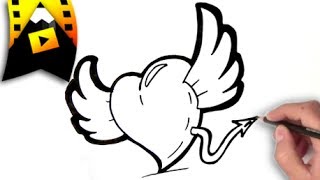 como dibujar un corazon con alas | como desenhar um coração com asas