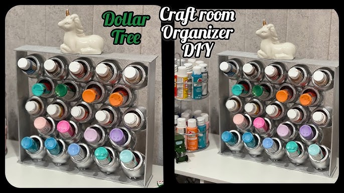 Dollar Tree organization idea for paint bottles / spices kitchen