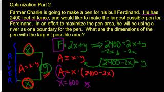 Optimization Part 2 - Fencing Problems