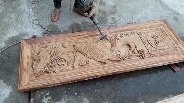 Tranh treo tường lý ngư vọng nguyệt (cá chép ngắm trăng) - ĐỒ GỖ ĐẠI PHÁT 609