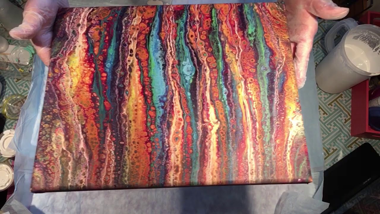 (052) Flip and Drag Acrylic Pouring Triptych - YouTube