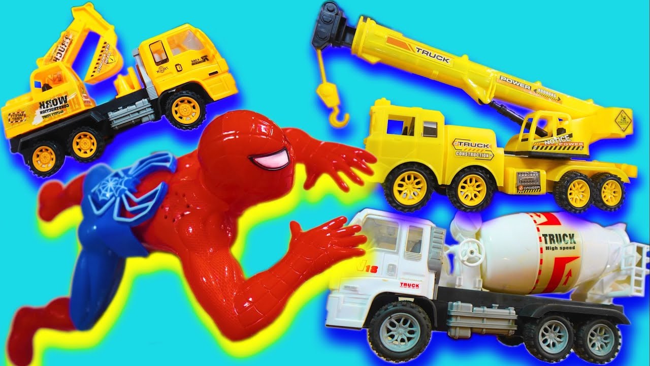 Xe Múc / Siêu Nhân Nhện / Máy Xúc / Xe Cẩu / Xe Tải / Xe Cần Cẩu Múc Đất Xúc Cát / Xe Ô Tô Đồ Chơi