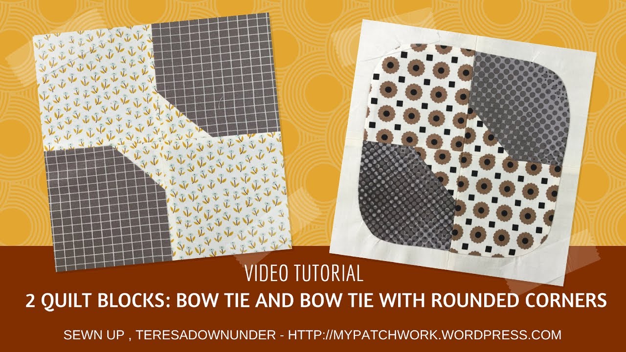 Video tutorial: 2 Bow tie quilt blocks - quick and easy quilting - YouTube