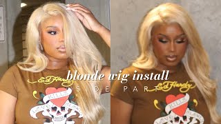 BLONDE WIG INSTALL: DEEP SIDE PART/BANG | KISSLOVE HAIR