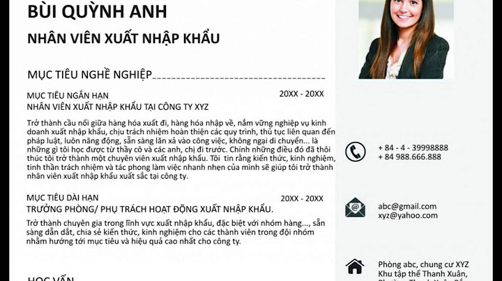 Mẫu CV tiếng Anh hay