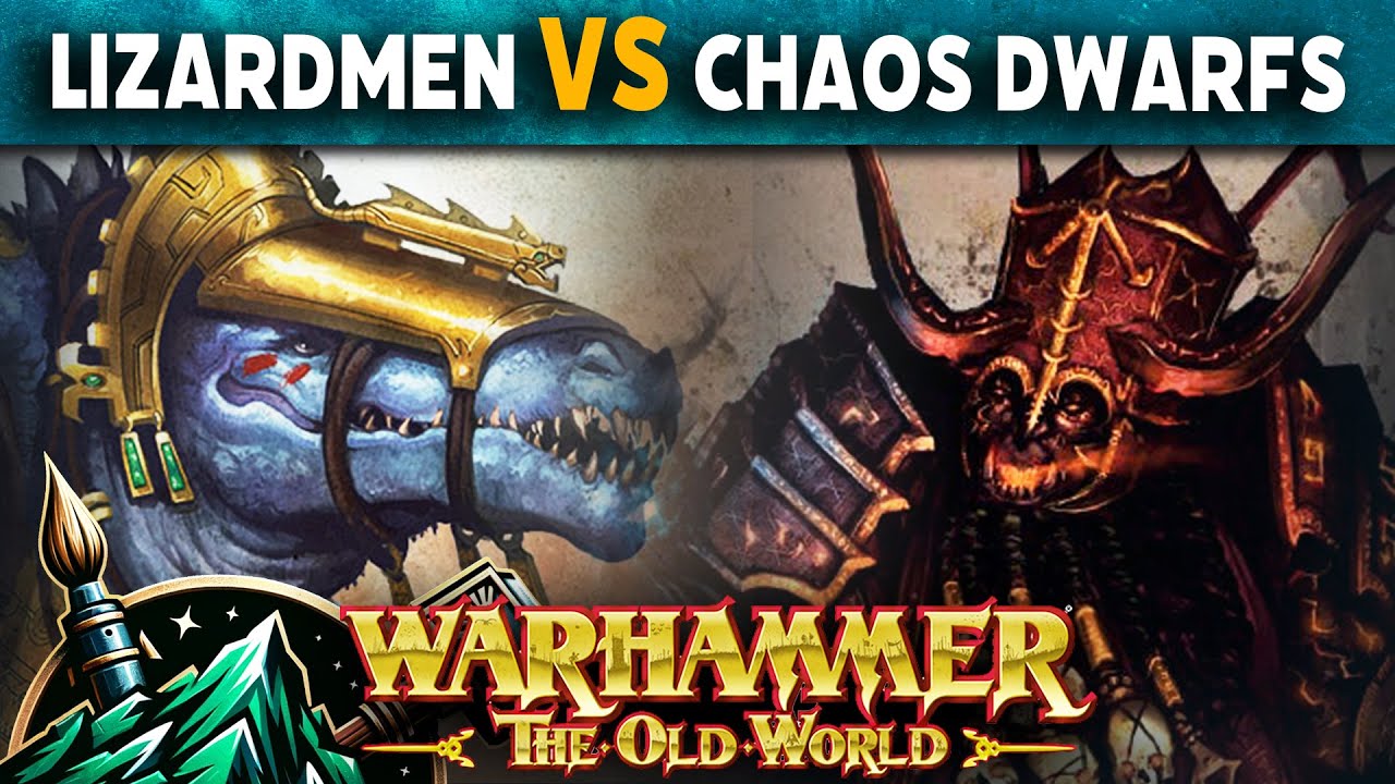 Chaos Dwarfs vs Lizardmen Warhammer The Old World Battle Report - YouTube