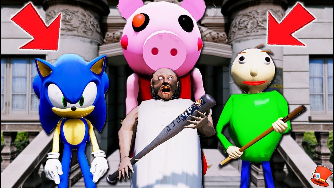 Piggy Vs Granny Vs Baldi Sonic The Hedgehog Challenge Gta 5 - roblox piggy vs baldi