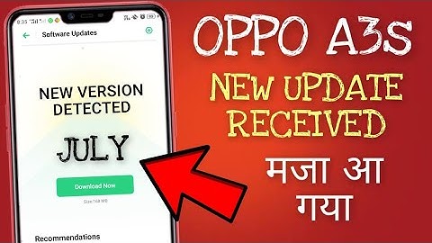 Oppo A3s New Update Received | What