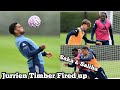 Wonderful!! The Gunners Back on grass 🔥Jurrien Timber, Bukayo Saka &amp; Willia.. #arsenal 