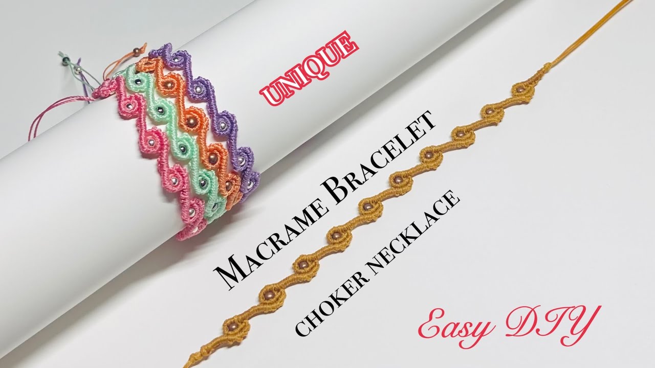 Easy 】Macrame Friendship Bracelet Choker Necklace Tutorial 