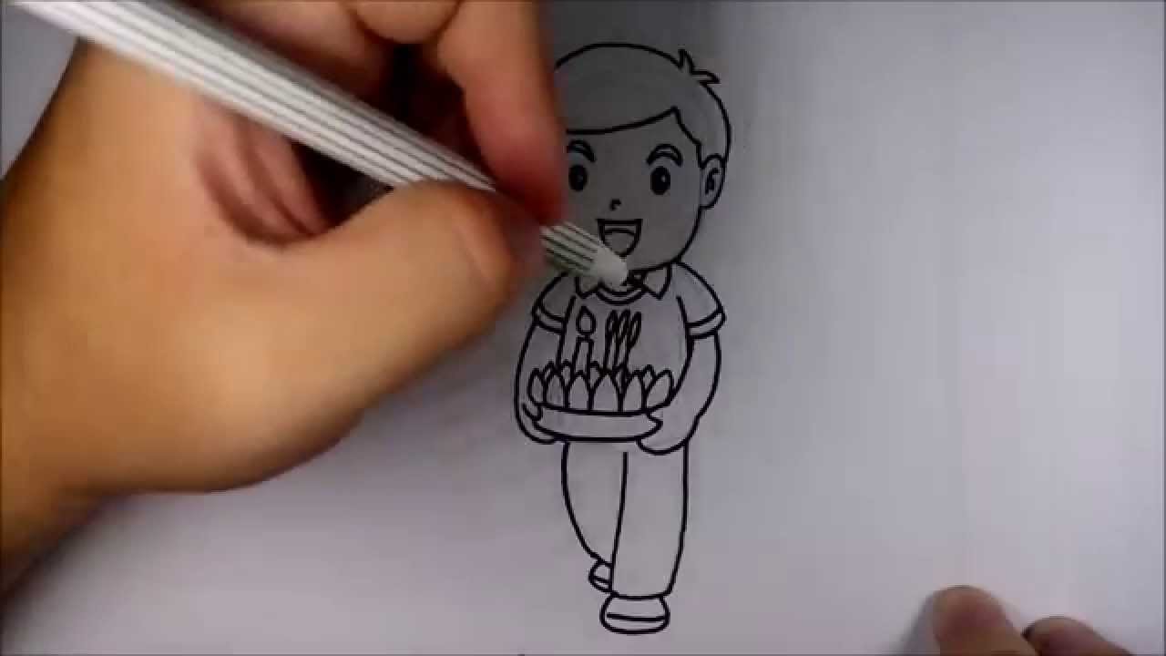 วาดการ ต น ก นเถอะ สอนวาด การ ต น ผ ชาย ถ อกระทง ลอยกระทง การ ต น ผ ชาย