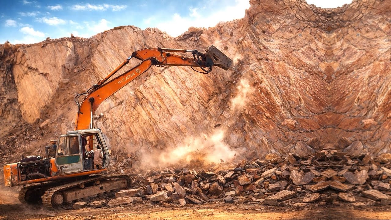 Excavator Breaking Mountains | Dangerous Operator Skills in Action #excavator