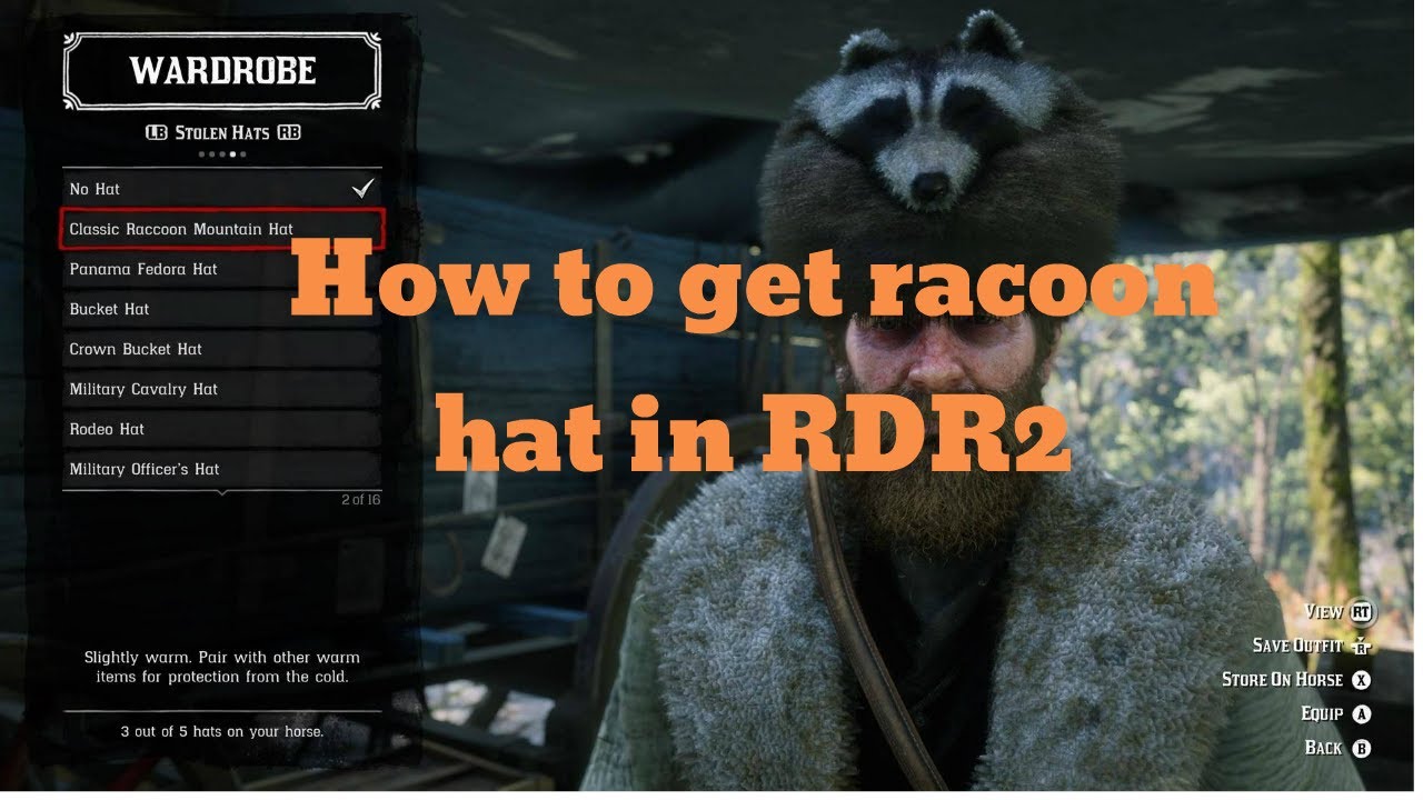 RDR2 How to get raccoon hat without hunting YouTube