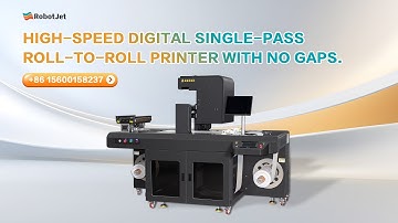 High-speed digital single-pass roll-to-roll printer with no gaps.