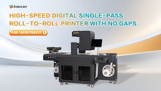 High-speed digital single-pass roll-to-roll printer with no gaps.