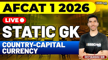AFCAT 1 2026 Exam Static GK Live - Country Capital Currency