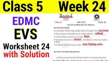 EDMC Class 5 EVS Week 24 Worksheet 24 / class 5th EVS worksheet 24 with Solution Week 24