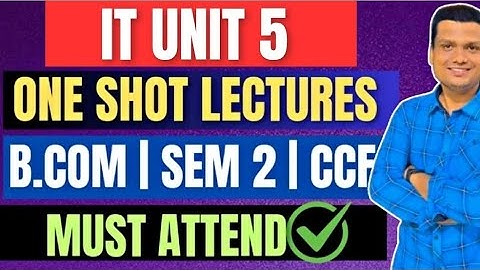 IT Unit -5|Part -1IT Act and Cyber crimesHandling|One shot| Bcom sem -2 CCF | Calcutta University