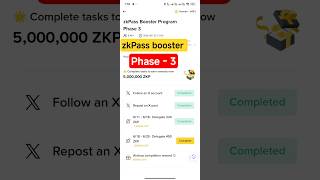 zkPass booster program phase 3 || Binance alpha